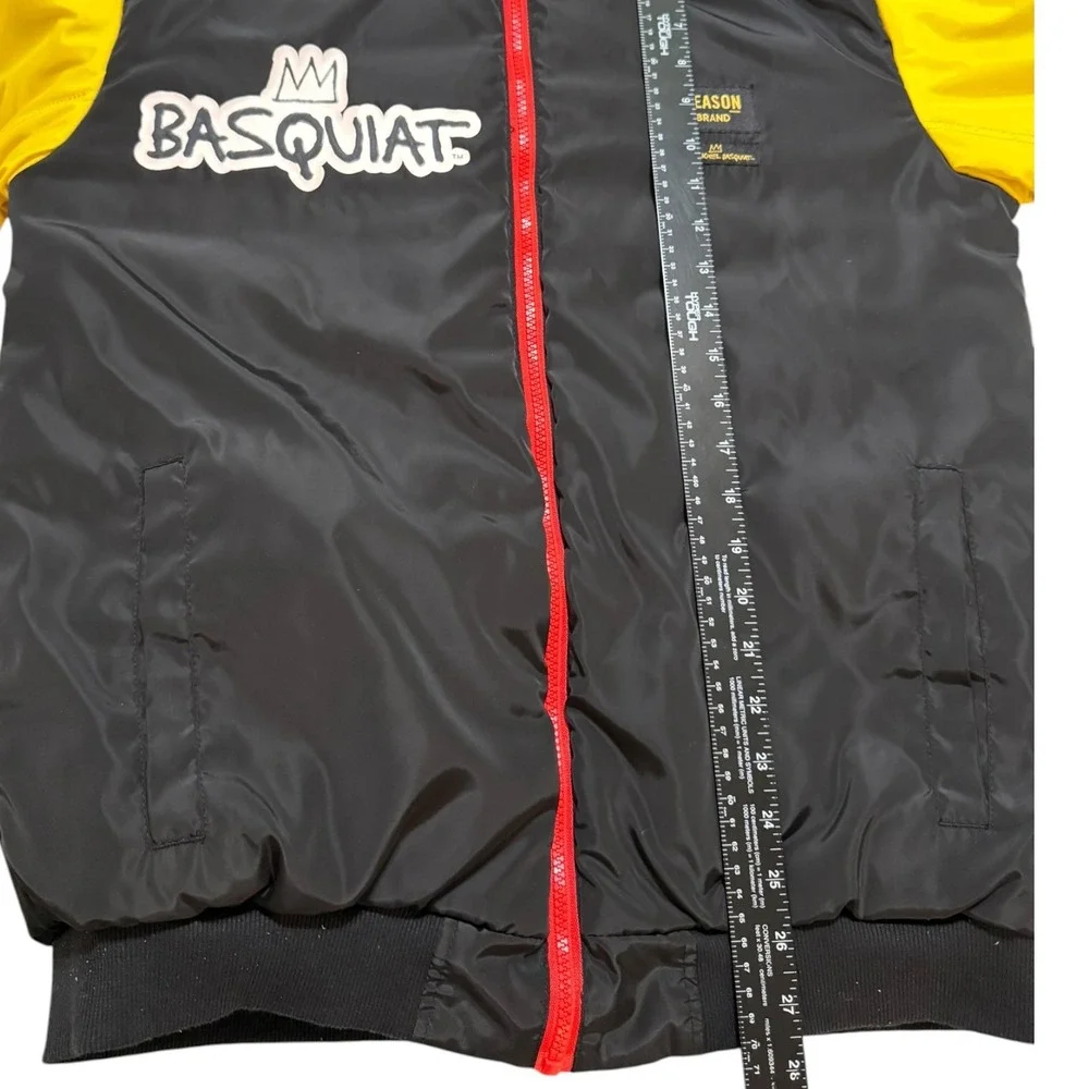 Reason Jean-Michel Basquiat Reversible Bomber Jacket Mens Medium Art Print Black